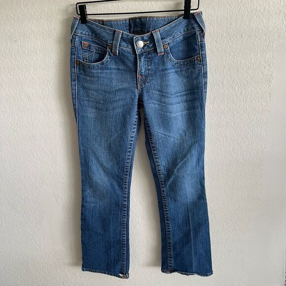TRUE RELIGION Vintage Becky Bootcut Low Rise Blue Denim Jeans Womens 28 - Picture 1 of 7